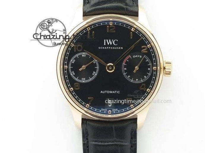 MIROTIME 0107 Thermal Portuguese Real PR Real Annual Calendar IW503501 RG ZF 1:1 Best Edition White Dial on Black Leather Strap A 7150